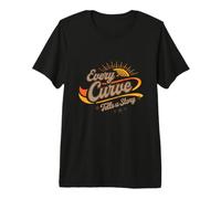 Every Curve Tells a Story Body Positive Retro Sunset Design Premium T-Shirt