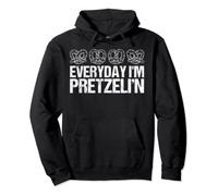Every Day I'm Pretzelin' Pretzel Day King Crown Baker Pullover Hoodie