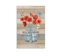 Every Day Is A New Beginning Motivational Vintage Style Poster Set - Wall Decor, Aesthetic Canvas Painting for A Cozy Homer 20x30inch(50x75cm)