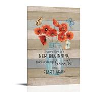 Every Day Is A New Beginning Motivational Vintage Style Poster Set - Wall Decor, Aesthetic Canvas Painting for A Cozy Homer 20x30inch(50x75cm)
