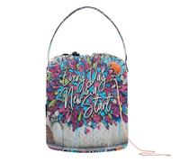 Every Day Is A New Start Graffiti Art Crochet Bags Bags For Crocheting Portable Storage Bag for Crochet Needle Yarn Organizer