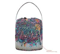 Every Day Is A New Start Graffiti Art Crochet Bags Bags For Crocheting Portable Storage Bag for Crochet Needle Yarn Organizer