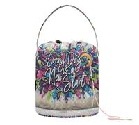 Every Day Is A New Start Graffiti Art Crochet Bags Bags For Crocheting Portable Storage Bag for Crochet Needle Yarn Organizer
