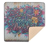 Every Day is A New Start Graffiti Art Soft Thick Baby Play Mat for Floor Washable Activity Entertainment Mat for Baby Toddler Infant, 50'' x 50''