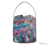 Every Day Is A New Start Graffiti Crochet Bags Bags For Crocheting Portable Storage Bag for Crochet Needle Yarn Organizer
