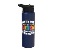 Every Day is Autism Awareness in My World Stainless Steel Insulated Water Bottle
