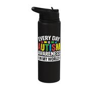 Every Day is Autism Awareness in My World Stainless Steel Insulated Water Bottle