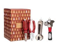 Every Day is Christmas Glass Blown Ornaments Cute Hand Made Figurines Tree Decoration, Set of 4 Tools