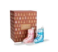 Every Day is Christmas Glass Blown Ornaments Cute Hand Made Figurines Tree Decoration, Ski Boots Set of 2