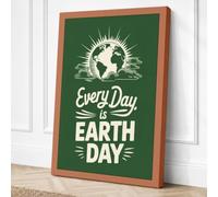 Every Day is Earth Day Canvas Wall Art Print 18x12 Inch (46 x 30 cm)
