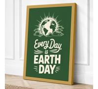 Every Day is Earth Day Canvas Wall Art Print 24x16 Inch