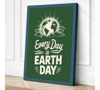 Every Day is Earth Day Canvas Wall Art Print 24x16 Inch