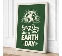 Every Day is Earth Day Canvas Wall Art Print 36x24 Inch (91 x 61 cm)