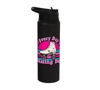 Every Day is Ice Skating Day Roller Skates Love Roller Skating Stainless Steel Insulated Water Bottle