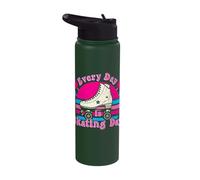 Every Day is Ice Skating Day Roller Skates Love Roller Skating Stainless Steel Insulated Water Bottle