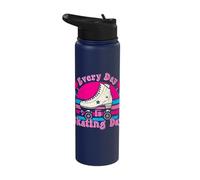 Every Day is Ice Skating Day Roller Skates Love Roller Skating Stainless Steel Insulated Water Bottle