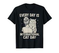 Every Day is International Cat Day Womens Cat mom T-Shirt