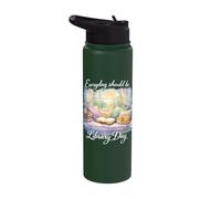 Every Day Should Be Library Day Book Lover Reading Stainless Steel Insulated Water Bottle
