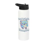Every Day Should Be Library Day Bookworm Funny Reading Stainless Steel Insulated Water Bottle