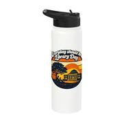 Every Day Should Be Library Day Retro Reading Bookworm Stainless Steel Insulated Water Bottle