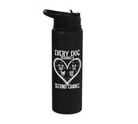 Every Dog Deserves A Second Chance Rescue Dog Adoption Stainless Steel Insulated Water Bottle