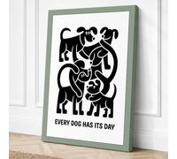 Every Dog Has Its Day Graphic Canvas Wall Art Print 30x20 Inch (76 x 51 cm)