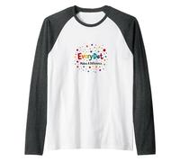 Every Dot Makes A Difference Inspirational Quote Raglan Baseball Tee, Men, Dark Heather/White, L