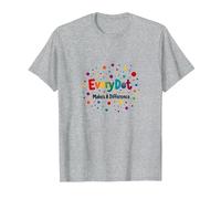 Every Dot Makes A Difference Inspirational Quote T-Shirt, Men, Heather Grey, 6XL