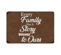 Every Family Has A Story Welcome to Ours Metal Signs Outdoor 12x18 Inch Country Outdoor Home Business Wall Decor Aluminum Tin Signs Wall Art Plaques for Pubs Club