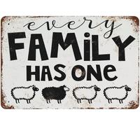 Every Family Has One Black Sheep Vintage Funny Wall Decor Art Gift Retro Picture Metal Sign Wall Decor Signs 8x12inch
