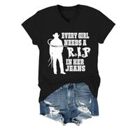 Every Girl Needs A Little Rip in Her Jeans Shirt, Every Girl Needs A Little Rip in Her Jeans V-Neck T-Shirt, Unisex Black