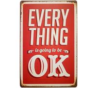 Every is Going to Be Ok Weatherproof Aluminum Vintage Toilet Cave Bar Home Bathroom Wall Decoration Sign Sign 8x6 Inch