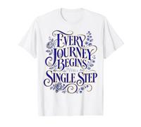 Every Journey Begins Single Step s Hiking & Camping Value Graphic T-Shirt, Men, White, XL