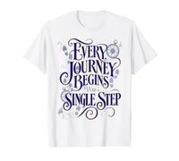 Every Journey Begins Single Step s Hiking & Camping Value Graphic T-Shirt, Men, White, XL