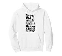 Every Knee Shall Bow, Jesus is Lord, Bible Quote Graphic Pullover Hoodie