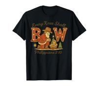 Every Knee Shall Bow Philippians 2:10 Western Nativity T-Shirt