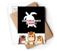 Every Life Is Worth Of Respect Postcards Envelopes Cards Mailing Year Horse