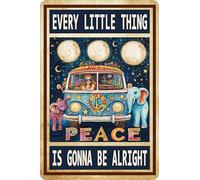 Every Little Thing Is Gonna Be Alright Tin Sign Funny Retro Metal Signs For Garden Backyard Patio Outdoor Wall Decor 12x16inches