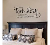 Every Love Story is Beautiful but Ours is My Favourite Bedroom Wall Decal Quote Sticker Home Home Living