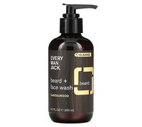 Every Man Jack Beard + Face Wash - Sandalwood | 200 ml - 1 Bottle | Naturally Derived, Parabens-free, Pthalate-free, Dye-free, and Certified Cruelty Free