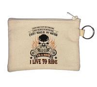 Every Mile is My Destination Every Failure is My Motivation Every Road is My Nation Key Chain Coin Purse Beige