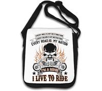 Every Mile is My Destination Every Failure is My Motivation Every Road is My Nation Shoulder Bag White