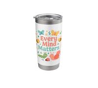 Every Mind Matters Cute Bugs Mental Health Support Stainless Steel Insulated Tumbler