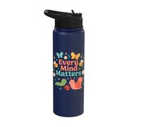 Every Mind Matters Cute Bugs Mental Health Support Stainless Steel Insulated Water Bottle