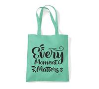 Every moment matters (style one) inspirational sayings [INSP22] tote shopping bag - Mint