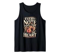 Every Note Starts from The Heart Cello Music Tank Top