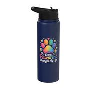 Every Pawprint Changes My Life Rainbow Pet Lover Stainless Steel Insulated Water Bottle