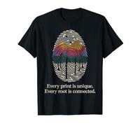 Every Print is Unique Every Root is Connected Value Graphic T-Shirt, Men, Black, S