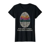 Every Print is Unique Every Root is Connected Value Graphic T-Shirt, Women, Black, M
