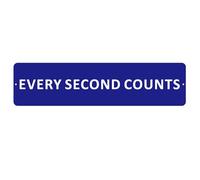 Every Second Counts Metal Wall Sign, 15.8 x 4 inches, Blue